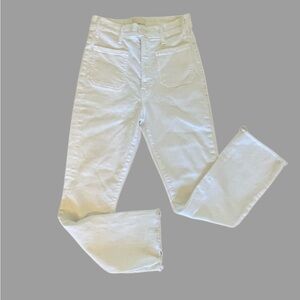 MOTHER JEANS Hustler Patch Pocket White Premium Denim high waist 28 Medium